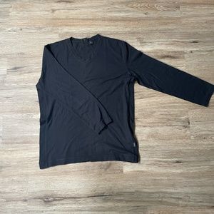 Black, V-neck, long sleeve Tee, By  Hugo Boss
